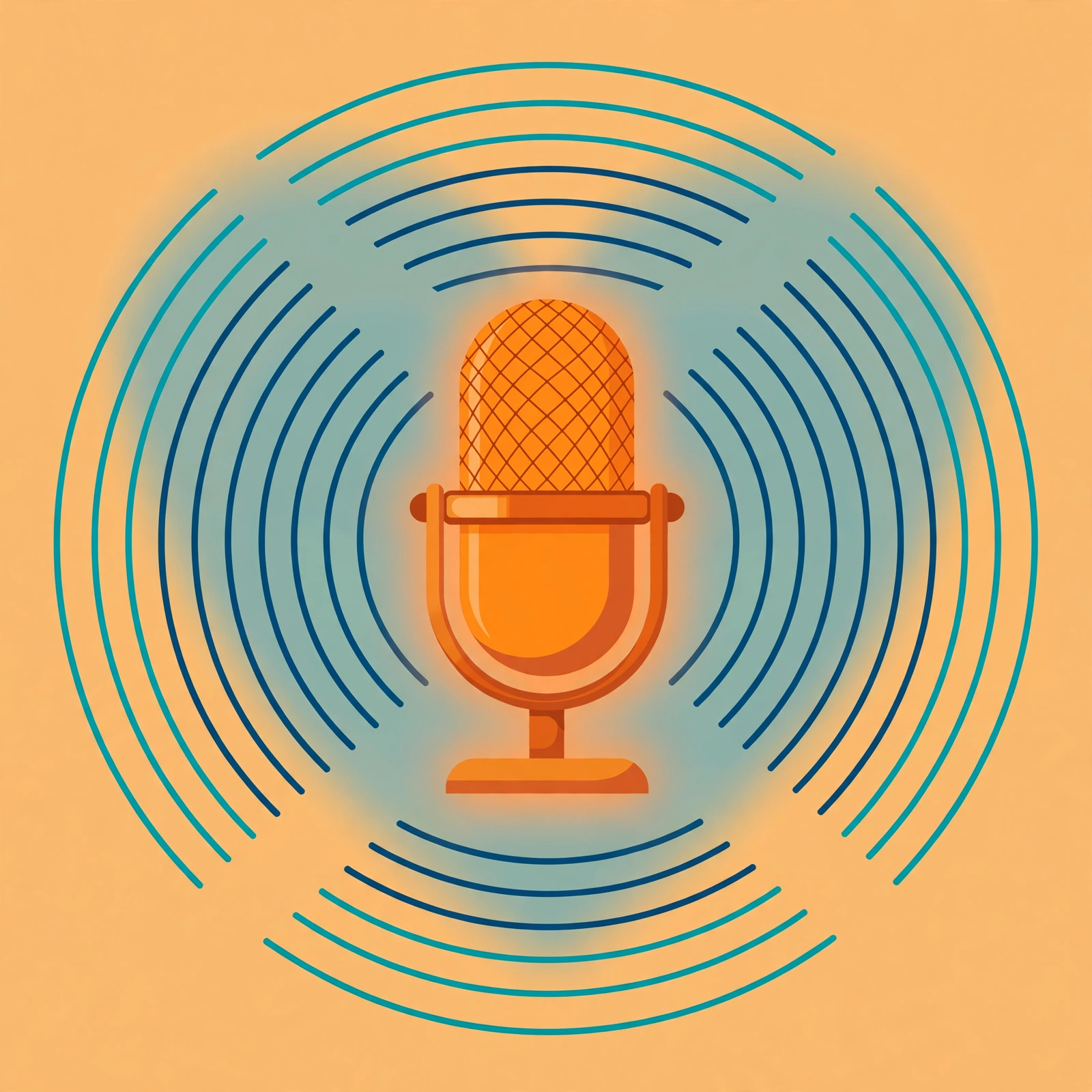 Podcast artwork for Children's Mental Health with Sam — a warm orange microphone surrounded by sound waves